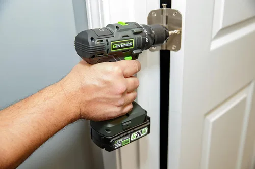 Vista 4 de Genesis 20V 1/2" Taladro inalámbrico con batería y cargador, portabrocas metálico con trinquete, 450 pulgadas-libras, batería y cargador de 2.0Ah