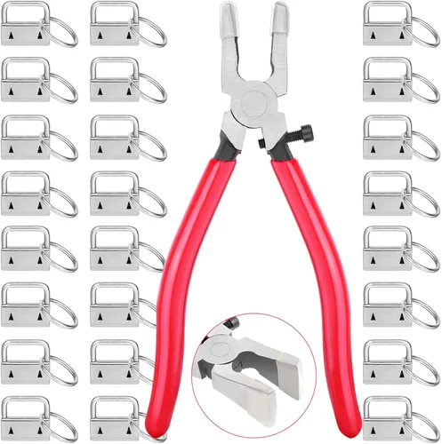 Vista 8 de shynek - 50 piezas de accesorios para llavero de 1 pulgada con herramienta de alicates para llavero y abrazadera de muñeca, Varios