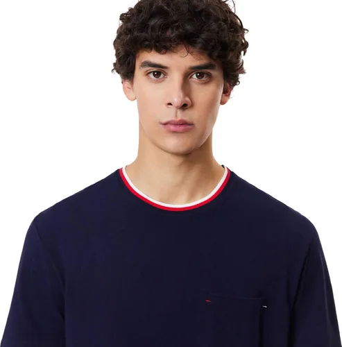 Vista 2 de Lacoste Men's Contrast Neck Relaxed Fit Pajama T-Shirt (Tienda Exclusives)