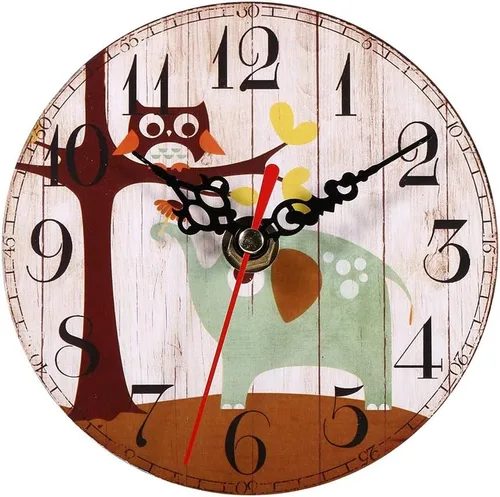 Vista 2 de Reloj colgante de madera, reloj de pared de madera ligero, práctico para decoración del hogar, decoración de cocina (#1)