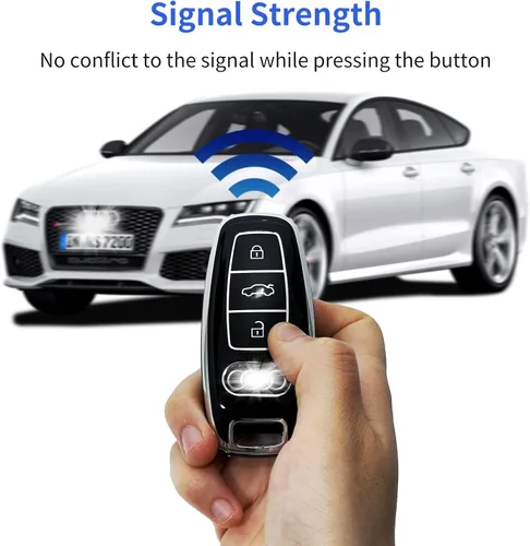 Vista 5 de OFFCURVE Funda para llavero de Audi, TPU suave premium con protección completa de 360 grados, carcasa de llave compatible con 2018-2022 A6 A7 A8