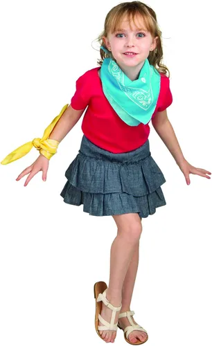 Vista 2 de Fun Express Bandanas de neón, paquete de 12 unidades, pañuelo tipo bandana occidental, pañuelos de vaquero de cachemira, bufanda para perro, bandana