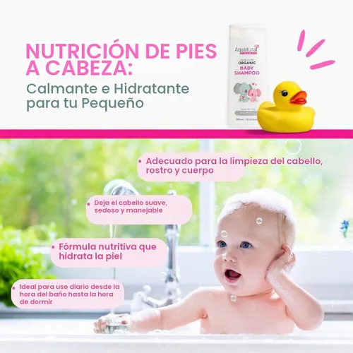 Vista 2 de Champú orgánico para bebés, 10.14 onzas líquidas