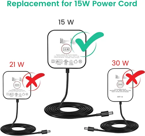 Vista 3 de Cargador de cable de alimentación de 15 W para Alexa Echo Spot, Echo Dot (3ª / 4ª generación / 5ª generación), Fire TV Cube, Show 5, Dot con reloj