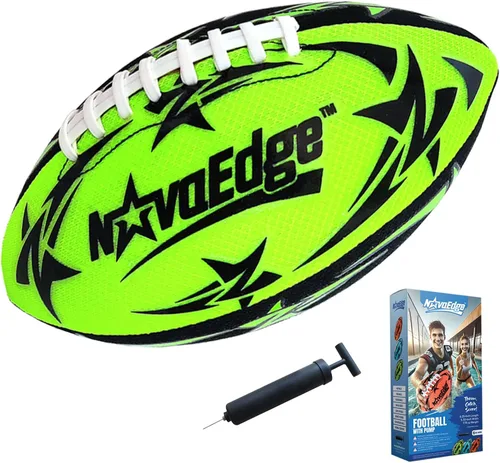 Vista 8 de Hydro Water Football - 9.25-Inch Mesh Outer with Rubber Bladder for All Ages - Pool, Lake, Beach Play Textured Grip with Real Laces Includes