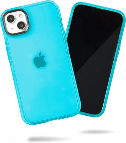 Vista 73 de SteepLab Funda de barrera para iPhone 13, protección de 360 grados que absorbe impactos con bisel elevado y colores llamativos (cielo azul brillante)