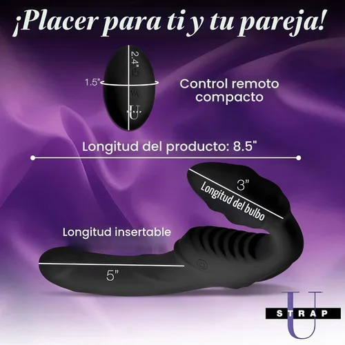 Vista 4 de Pro Rider 9X Correa de silicona vibratoria sin tirantes con control remoto