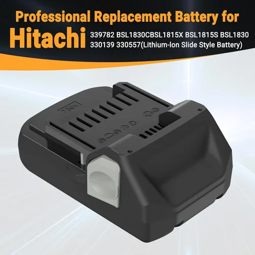 Vista 2 de Shentec Paquete de 2 baterías de 3.0Ah 18V compatibles con Hitachi BSL1815X