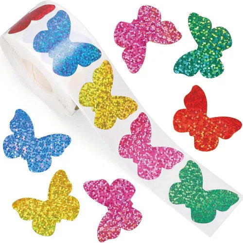 Vista 15 de 500 piezas de rollo de calcomanías lindas de patas de perro en glitter, etiquetas adhesivas de huellas de perro negro, etiquetas de vinilo Patas