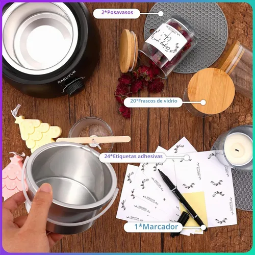 Vista 7 de 20 PCS Tarros para Velas, Tarros para Velas con Tapas, Kit para Hacer Velas, Tarros para Velas al Por Mayor para Velas Tarros de vela a granel