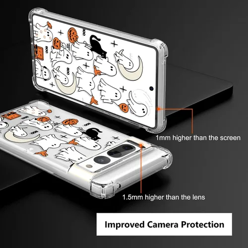 Vista 6 de Funda transparente de fantasma de Halloween (fantasma de Halloween, Google Pixel 7 Pro)