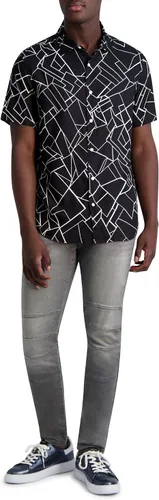 Vista 2 de KARL LAGERFELD Mens Geometric Print Short Sleeve Shirt