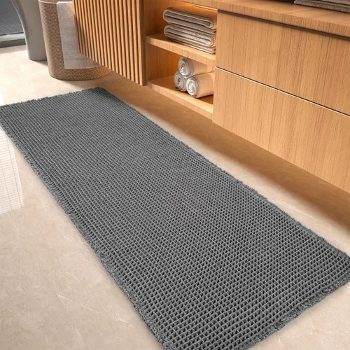 Vista 17 de Alfombra Tapete de Baño con Textura Waffle, Tapetes de Baño Súper Absorbentes Antideslizantes Ultra Suaves Lavables a Máquina, Alfombras de Baño
