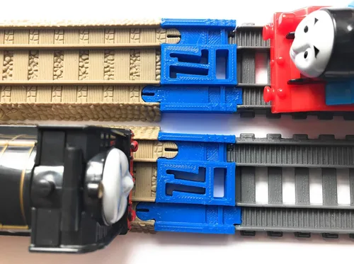 Vista 5 de Adaptadores TrainLab Compatibles con Nuevo Trackmaster (2014 Gris) y Viejo Trackmaster (2009 Marrón) (2 piezas) (Azul)