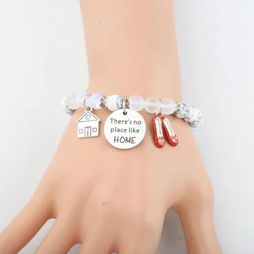 Vista 5 de FUSTMW Pulsera de zapato de mago Oz Dorothy Ruby Regalos Rojo Rubí Zapatillas Joyas Fans Películas Regalos Inspirados Regalos Varita Mágica Charm