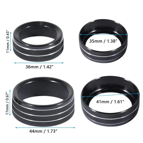 Vista 6 de Unifizz 3 piezas de calcomanías para pomos de aire acondicionado de automóvil, interruptor de radio de CA para Dodge 15-20 Durango Challenger