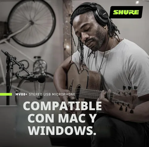Vista 6 de Micrófono Shure MV88+ USB estéreo - Micrófono de condensador para transmisión y grabación de voces e instrumentos, compatible con Mac y Windows