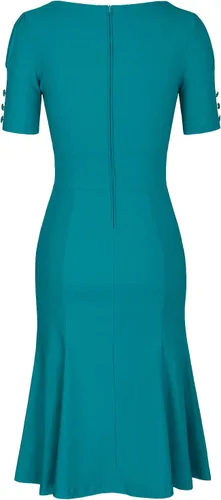 Vista 4 de MUXXN Women's Vintage 1950s Midi Crew Neck Short Sleeve Party Cocktail Work Casual Bodycon Dress