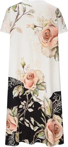 Vista 6 de Vestido de verano para mujer, casual, con bolsillos, floral, holgado, manga corta, cuello en V, talla grande, bohemio, trajes de verano