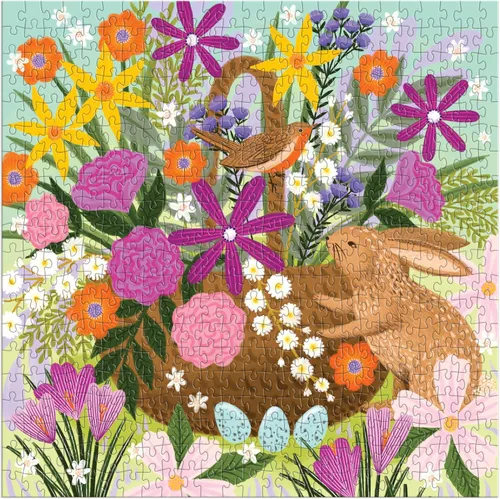 Vista 2 de Good Puzzle co. - Basket Blooms - Rompecabezas de 500 piezas Flores de cesta