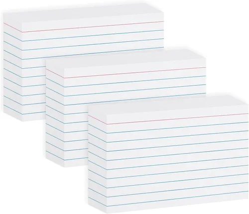 Vista 8 de Goefun - Tarjetas de índice grandes forradas de 6 x 9 pulgadas, color blanco, 300 tarjetas de notas grandes, tarjetas para estudiar, recetas, notas