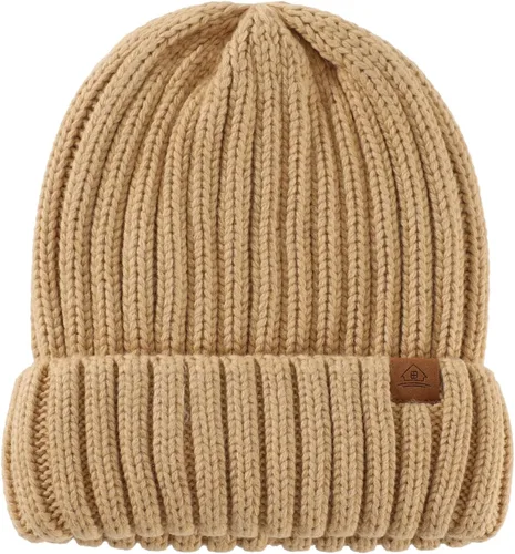 Vista 2 de Home Prefer Gorro de invierno para hombre, gorro de punto de vellón, gorro cálido para hombre y mujer