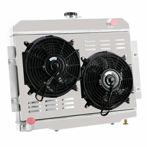 Vista 5 de Relé de ventilador de aluminio de 3 filas para Jeep Cherokee/Scrambler CJ5 CJ6 CJ7 J10 J20 1974 1976 1977 1978 79 80 81 82 83 84 85 86 Radiador de 3