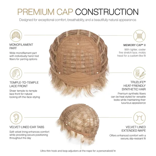 Vista 2 de Raquel Welch Winner Pixie Wig SS8/25 - Peluca transpirable y cómoda con memoria, peluca lista para usar todos los días, aspecto natural, fibras
