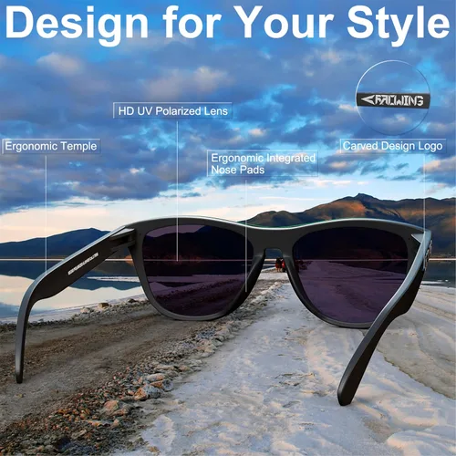 Vista 10 de ROCKNIGHT HD Polarized UV400 Protection Anti Glare Sunglasses TR90 Frame Lightweight Beach Driving