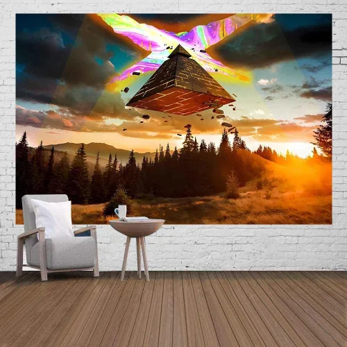 Vista 11 de Ine Ive Tapiz de naturaleza del bosque, Gravity Falls Tapiz de dibujos animados 40x30 pulgadas Fantasía Naturaleza Paisaje Decoración de pared