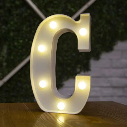 Vista 13 de anso Letras LED del alfabeto con números iluminados, letras de plástico blanco, decoración de pie de la A a la Z 0 ~ 9 (rosa corazón)