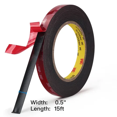 Vista 2 de Cinta de montaje de doble cara 3M 5925 VHB Negra de espuma adhesiva fuerte de alta unión resistente al agua adhesivo fuerte Grosor 0.64 mm