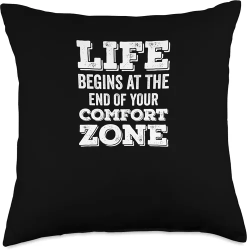 Vista 4 de Life Begins At The End Of Your Comfort Zone Computer Geeks Throw Pillow