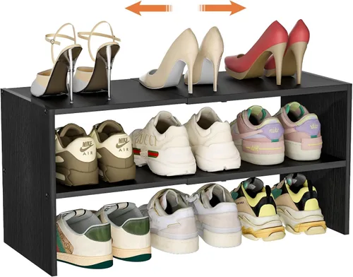 Vista 11 de Cidaziya Zapatero Expandible de 1 Nivel para Zapatero de Armario, Organizador de Zapatero de 1 Nivel Apilable Blanco para Clóset, Estructura Robusta