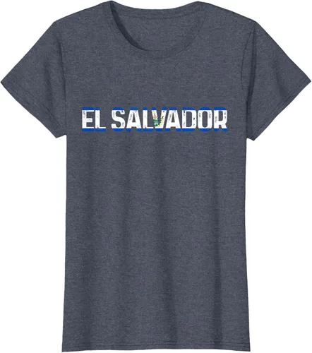 Vista 12 de Camiseta Vintage Pride con bandera salvadoreña de El Salvador, Negro