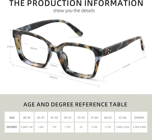 Vista 6 de XVXV Square Reading Glasses for Women - Blue Light Blocking Readers Anti Glare Eyeglasses with Spring Hinge
