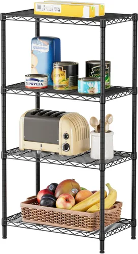 Vista 23 de SINGAYE 2 estantes pequeños para cocina, estante de alambre, estante de metal, organizadores ajustables, estantes de almacenamiento para despensa