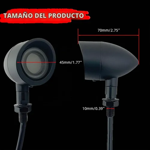 Vista 6 de FATECIM 2 luces traseras LED para motocicleta, intermitentes, luces de freno con visera, luces traseras de motocicleta, intermitentes traseros