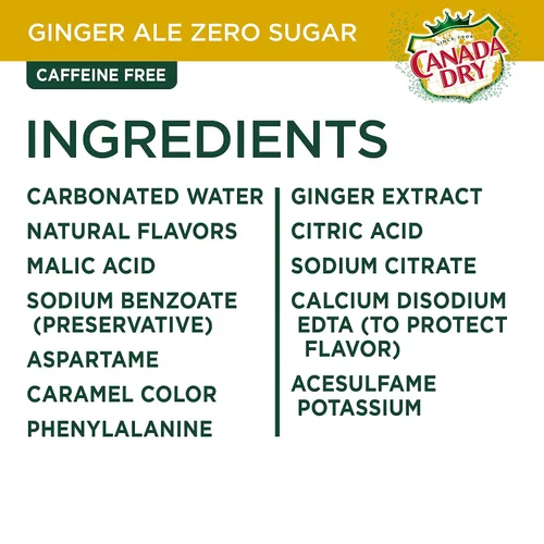Vista 9 de Canada Dry Zero Sugar Ginger Ale Soda, latas de 12 onzas líquidas (paquete de 12)