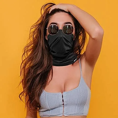 Vista 2 de Máscara facial reutilizable para el cuello máscara facial de tela pasamontañas cubierta de bufanda