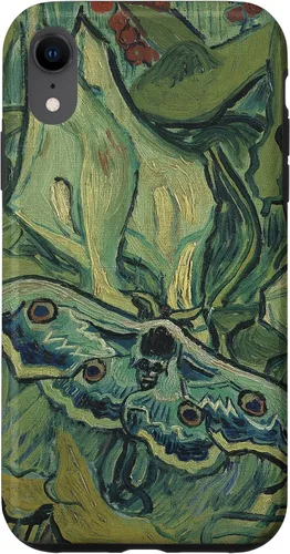 Vista 24 de iPhone 13 gran polilla pavo real de Vincent van Gogh, insecto en una caja de jardín