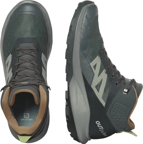 Vista 5 de Salomon Botas de senderismo OUTPULSE Mid Gore-Tex para hombre Urban Chic/Sombra/Cuero crudo
