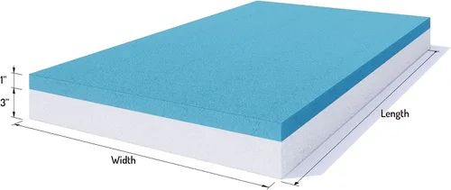 Vista 2 de FoamyFoam - Repuesto de colchón de 4 x 28 x 72 pulgadas, espuma viscoelástica de gel refrescante, soporte firme medio, alivio de presión, caravana
