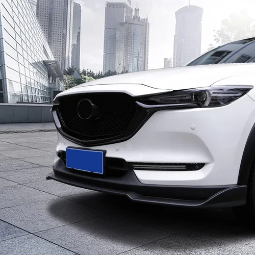 Vista 4 de HIGH FLYING Para Mazda CX-5 CX5 2017-2021 Accesorios exteriores Coche Rejilla Delantera Insertos Cubierta Moldeo ABS Negro Brillante 2pcs