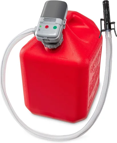Vista 12 de Bomba de transferencia de combustible automática DEWAY con parada automática, tasa de flujo de 2.4 GPM y alimentación por batería AA, adaptador