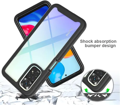 Vista 5 de Funda para Xiaomi Redmi Note 11 - Funda protectora anticaída, amortiguadora - Negro