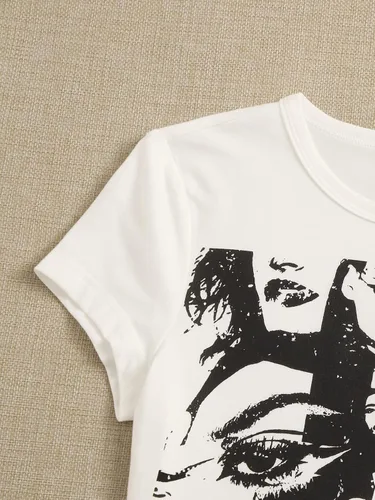 Vista 3 de SOLY HUX Camisetas de manga corta con estampado de figura de verano para mujer