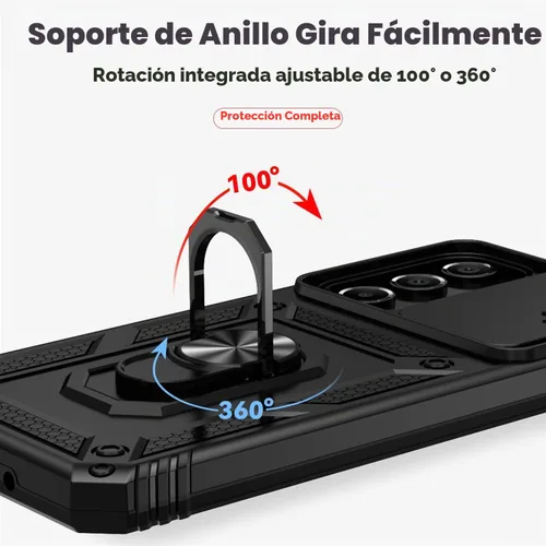 Vista 5 de Funda para Samsung Galaxy A16 5G con cubierta para lente de cámara, protector de pantalla HD, doble capa de grado militar, probada contra caídas