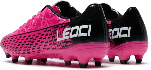 Vista 3 de LEOCI Tacos de fútbol para hombre y mujer zapatos de fútbol unisex para exteriores botas de rugby firmes