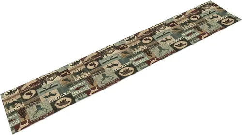 Vista 6 de Camino de mesa de estilo rústico retro, decoración de mesa de cocina, sala de estar, comedor, para el hogar, con diseño de osos, alces, ciervos